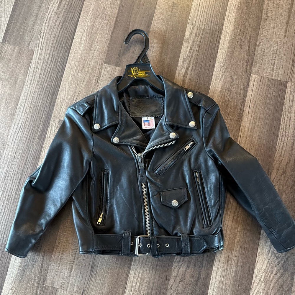 Harley-Davidson Black Kids Leather Biker Jacket with Belt